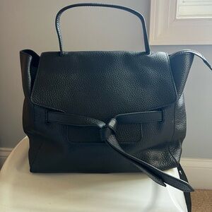 Annabel Ingall Black Annie Pebbled Leather Satchel Purse MSRP $460.